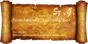 Szentmihályi Gábor névjegykártya