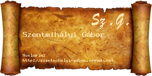 Szentmihályi Gábor névjegykártya